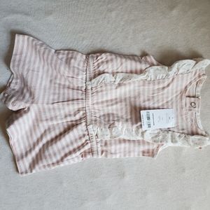 Pink striped romper